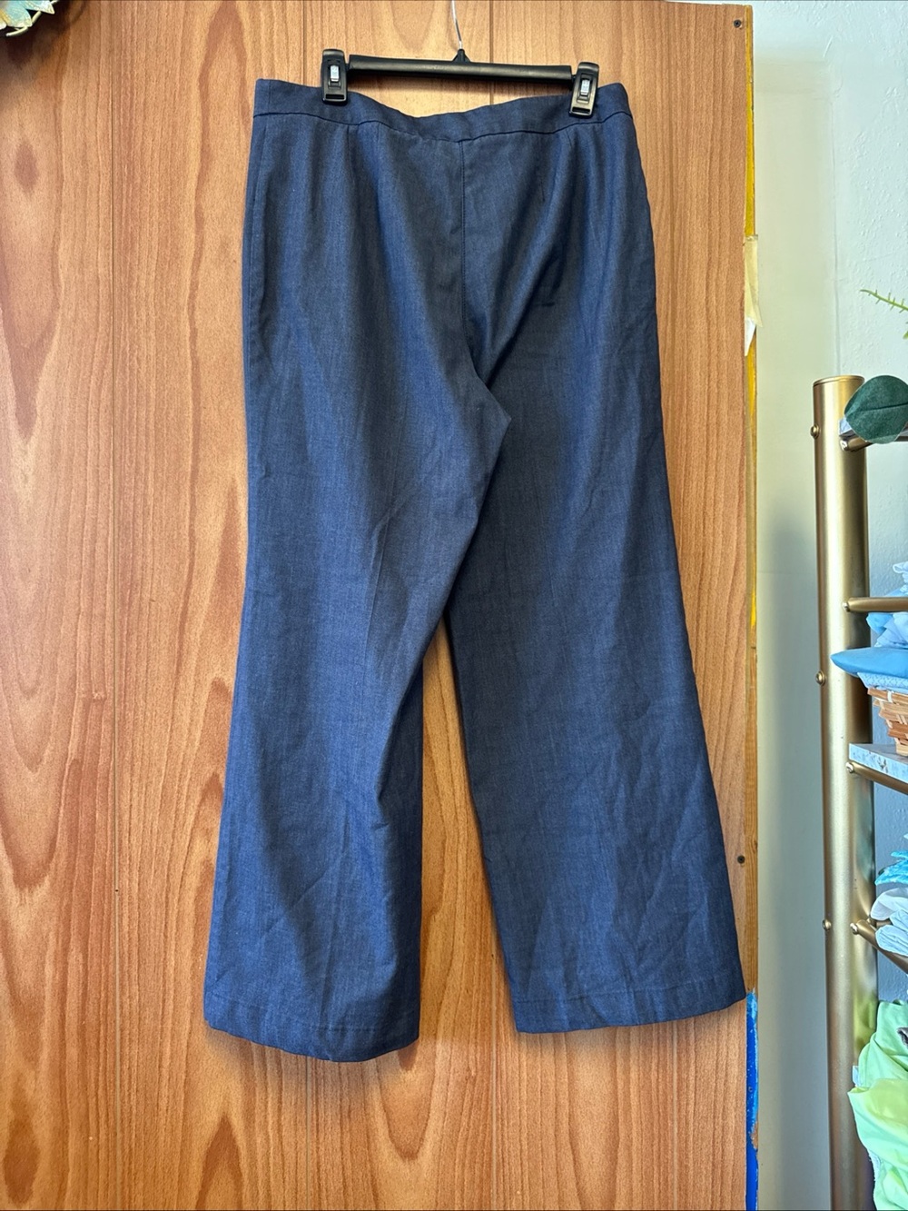 J. Jill Steel Blue Grey Gray Wide Leg Dress Pants Size 12 Regular Dressy Casual - Picture 4 of 6